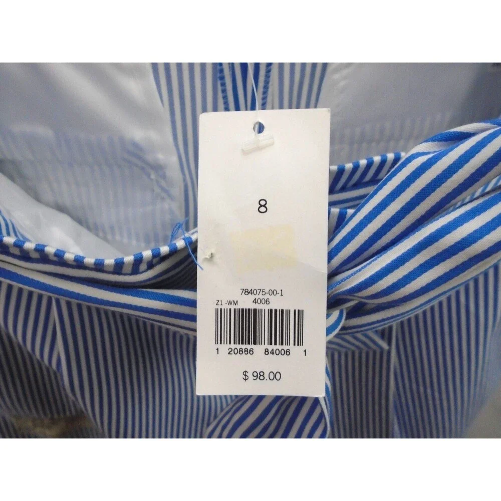 Banana Republic Size 8 Striped Tie Waist Boat Pants Wide Leg Blake Crop - Picture 8 of 9